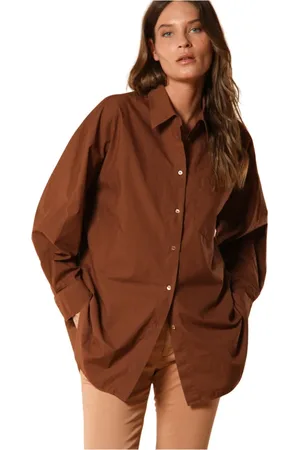 Masons Dames, Blouses & Shirts, Bruin, Maat: M Katoen