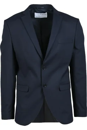 SELECTED Heren, Jassen, Blauw, Maat: S Viscose