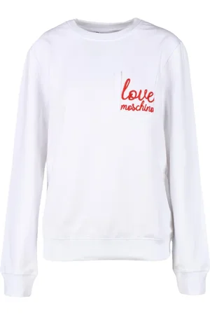 Moschino Dames, Sweatshirts & Hoodies, Wit, Maat: 2XS Katoen