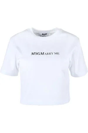 Msgm Dames, Tops, Wit, Maat: S Katoen