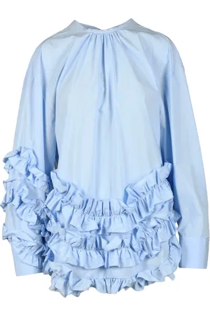 Msgm Dames, Blouses & Shirts, Blauw, Maat: S Katoen