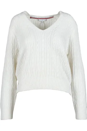 Tommy Hilfiger Dames, Truien, Wit, Maat: 2XS Katoen