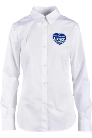 Moschino Dames, Blouses & Shirts, Wit, Maat: L Katoen