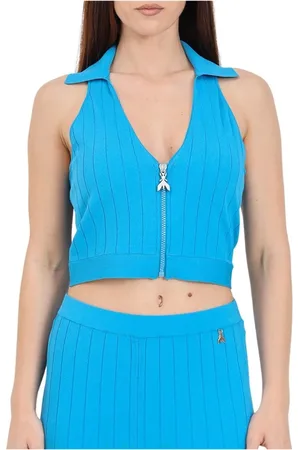 Patrizia Pepe Dames, Tops, Blauw, Maat: M Viscose
