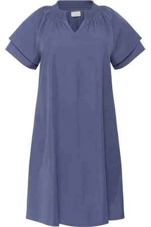 Kaffe Dames, Jurken, Blauw, Maat: 4XL Katoen