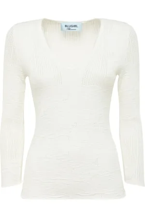 Blugirl Dames, Truien, Wit, Maat: S Viscose
