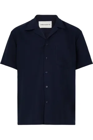 AMARANTO Amaránto, Heren, Overhemden, Blauw, Maat: L Leer