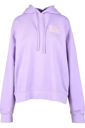 Dsquared2 Dames, Sweatshirts & Hoodies, Paars, Maat: M Katoen