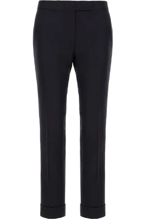 Thom Browne Dames, Broeken, Blauw, Maat: 3XS Wol