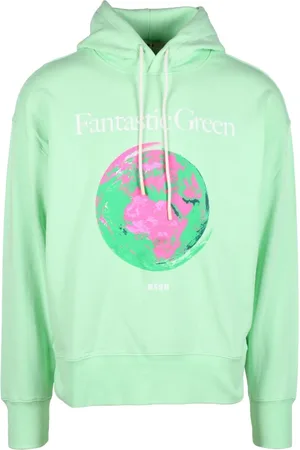 Msgm Heren, Sweatshirts & Hoodies, Groen, Maat: L Katoen