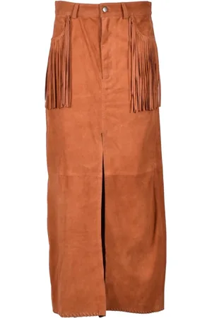 FARFETCH Dames, Rokken, Bruin, Maat: S Leer