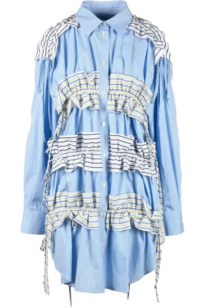 Msgm Dames, Jurken, Blauw, Maat: 2XS Katoen