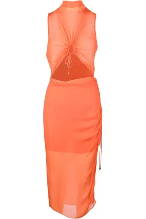 Patrizia Pepe Dames, Jurken, Oranje, Maat: 2XS Viscose
