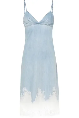 Diesel Dames, Jurken, Blauw, Maat: M Katoen