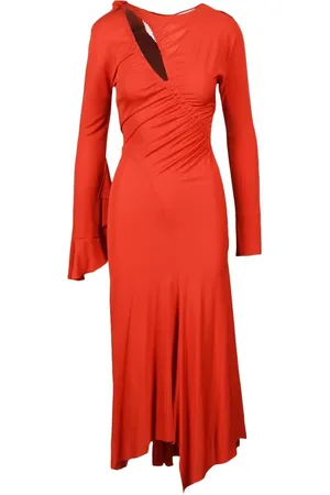 Victoria Beckham Dames, Jurken, Oranje, Maat: L Viscose
