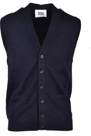 ALPHA STUDIO Heren, Truien, Blauw, Maat: L Katoen