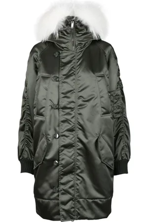 Dondup Dames, Mantels, Groen, Maat: 2XS Nylon