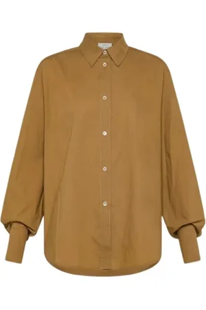 FORTE FORTE Dames, Blouses & Shirts, Bruin, Maat: S Katoen
