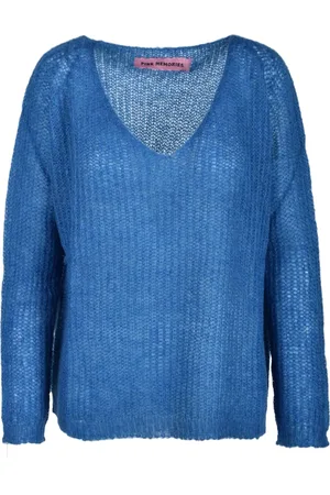 PINK MEMORIES Dames, Truien, Blauw, Maat: 2XS Wol