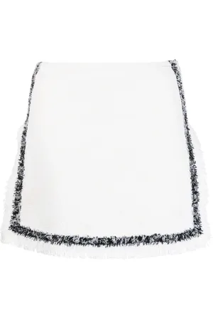 Msgm Dames, Rokken, Wit, Maat: 3XS Tweed