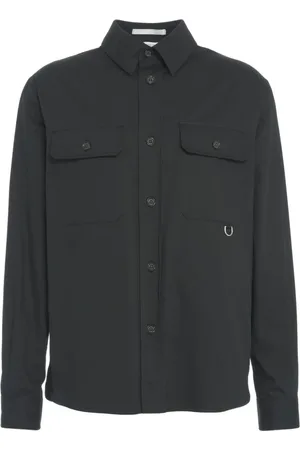 Paolo Pecora Heren, Overhemden, Zwart, Maat: M Gabardine