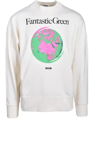 Msgm Heren, Sweatshirts & Hoodies, Wit, Maat: M Katoen