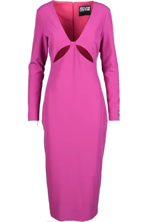 VERSACE Dames, Jurken, Roze, Maat: L Poliester