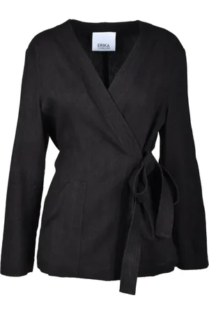 ERIKA CAVALLINI Dames, Blouses & Shirts, Zwart, Maat: S Linnen