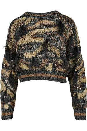 Brunello Cucinelli Dames, Truien, Bruin, Maat: M Linnen