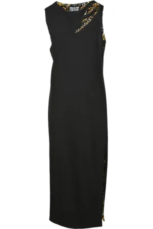 VERSACE Dames, Jurken, Zwart, Maat: S Poliester