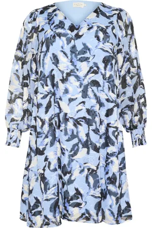 Kaffe Dames, Jurken, Blauw, Maat: 5XL Poliester