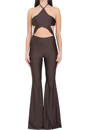 AMEN Dames, Jumpsuits & Playsuits, Bruin, Maat: S Polyamide