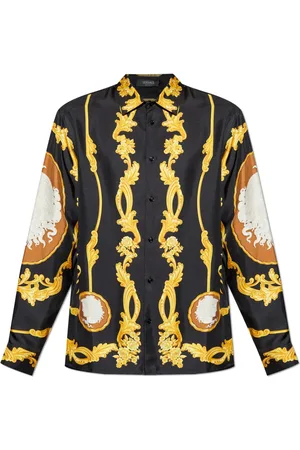 VERSACE Heren, Overhemden, Zwart, Maat: M Zijde