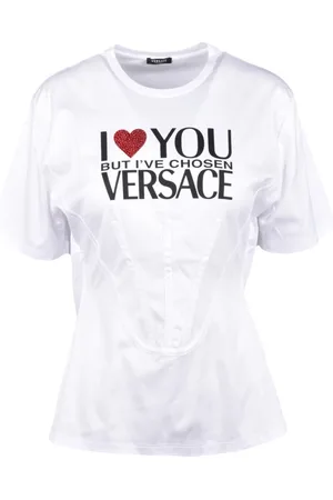 VERSACE Dames, Tops, Wit, Maat: 2XS Katoen