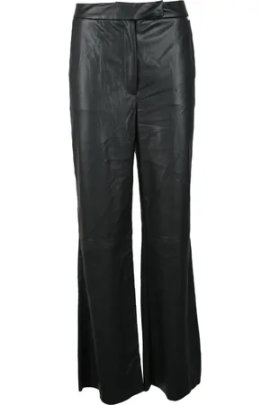 Guess Dames, Broeken, Zwart, Maat: 2XL Leer