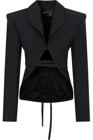MUGLER Dames, Jassen, Zwart, Maat: 2XS Wol