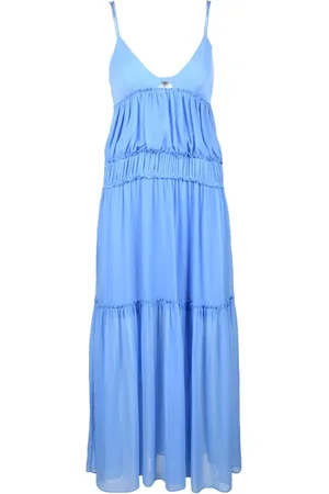 Patrizia Pepe Dames, Jurken, Blauw, Maat: S Voile