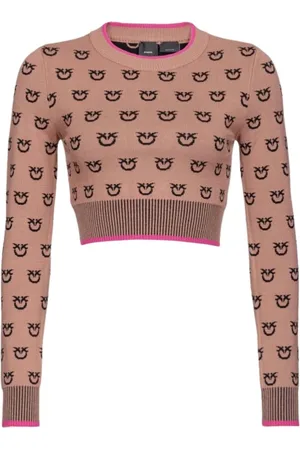 Pinko Dames, Truien, Bruin, Maat: 2XS