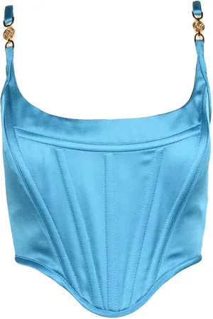 VERSACE Dames, Tops, Blauw, Maat: S Viscose