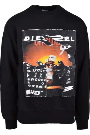 Diesel Heren, Sweatshirts & Hoodies, Zwart, Maat: S Katoen
