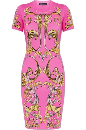 VERSACE Dames, Jurken, Roze, Maat: 2XS Katoen