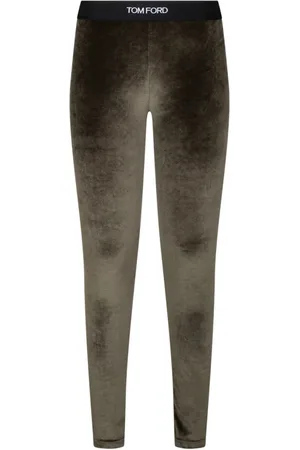 Tom Ford Dames, Broeken, Groen, Maat: M Velours