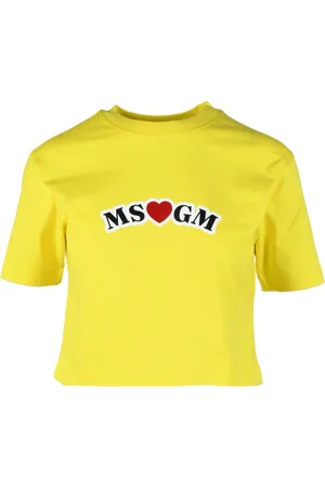 Msgm Dames, Tops, Geel, Maat: L Katoen