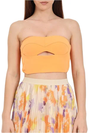 Patrizia Pepe Dames, Tops, Oranje, Maat: L Poliester
