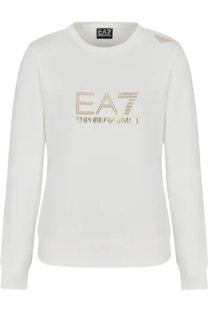 EA7 Dames, Sweatshirts & Hoodies, Wit, Maat: S