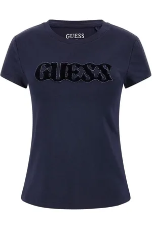Guess Dames, Tops, Blauw, Maat: S Katoen