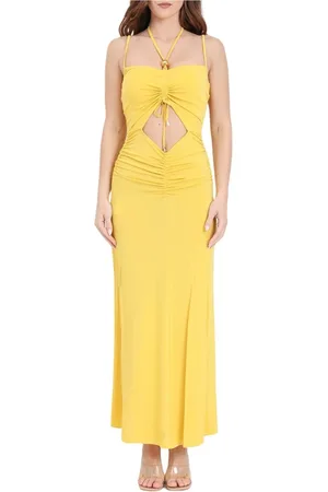 SIMONA CORSELLINI Dames, Jurken, Geel, Maat: L Viscose