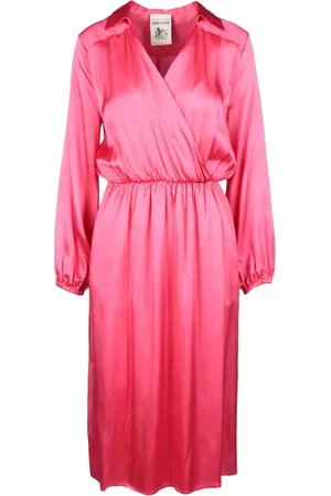 SEMICOUTURE Dames, Jurken, Roze, Maat: XS Satijn