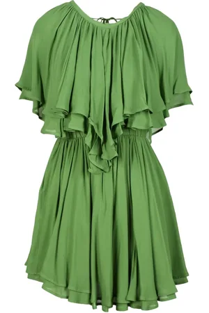 Dondup Dames, Jurken, Groen, Maat: S Chiffon