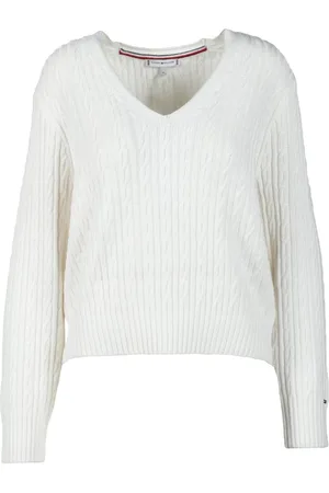 Tommy Hilfiger Dames, Truien, Wit, Maat: 2XS Katoen